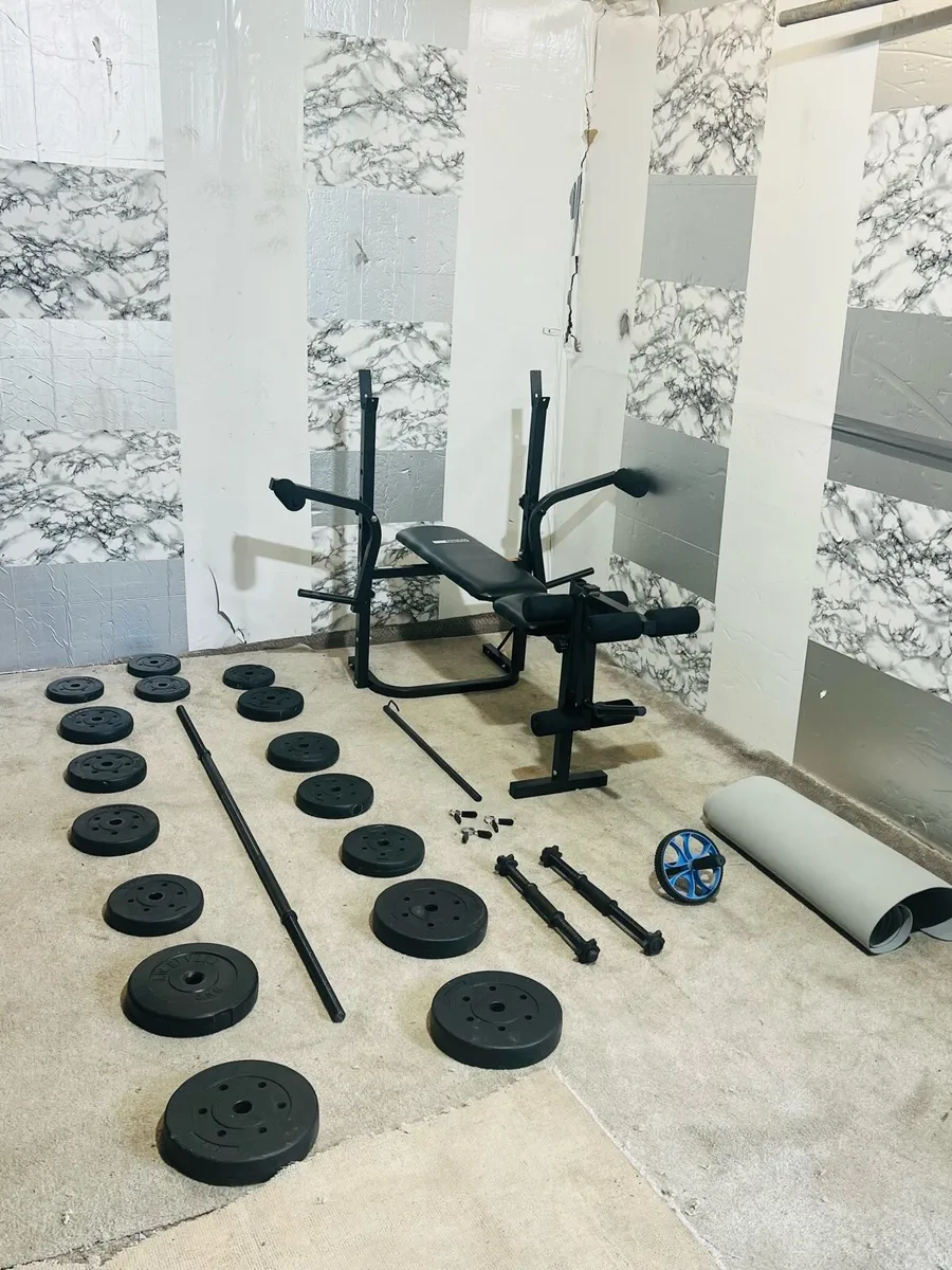 BARBELL WEIGHT SET WEIGHT BENCH MAT ++ - Image 4
