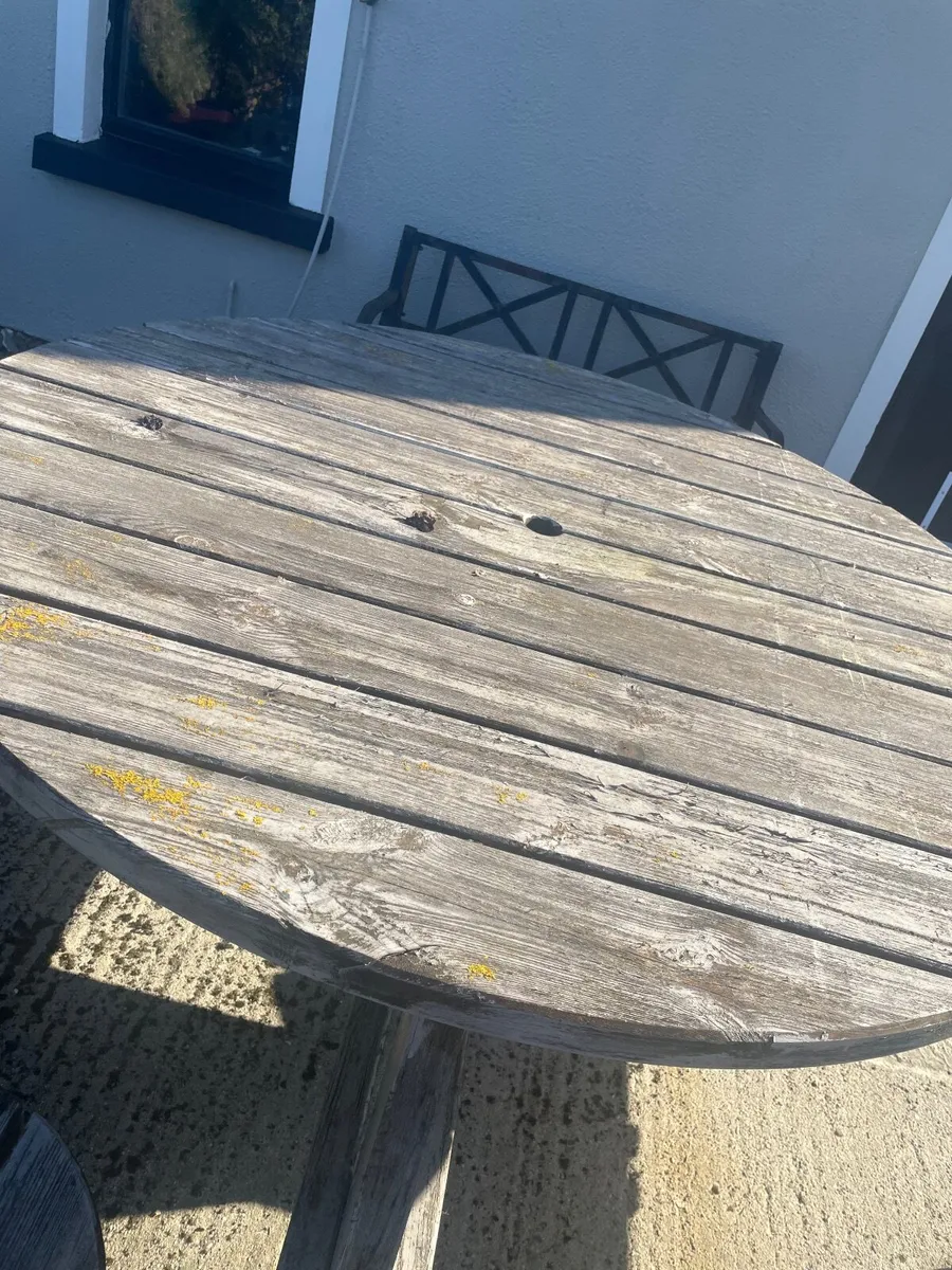 Wooden outside table - Image 3