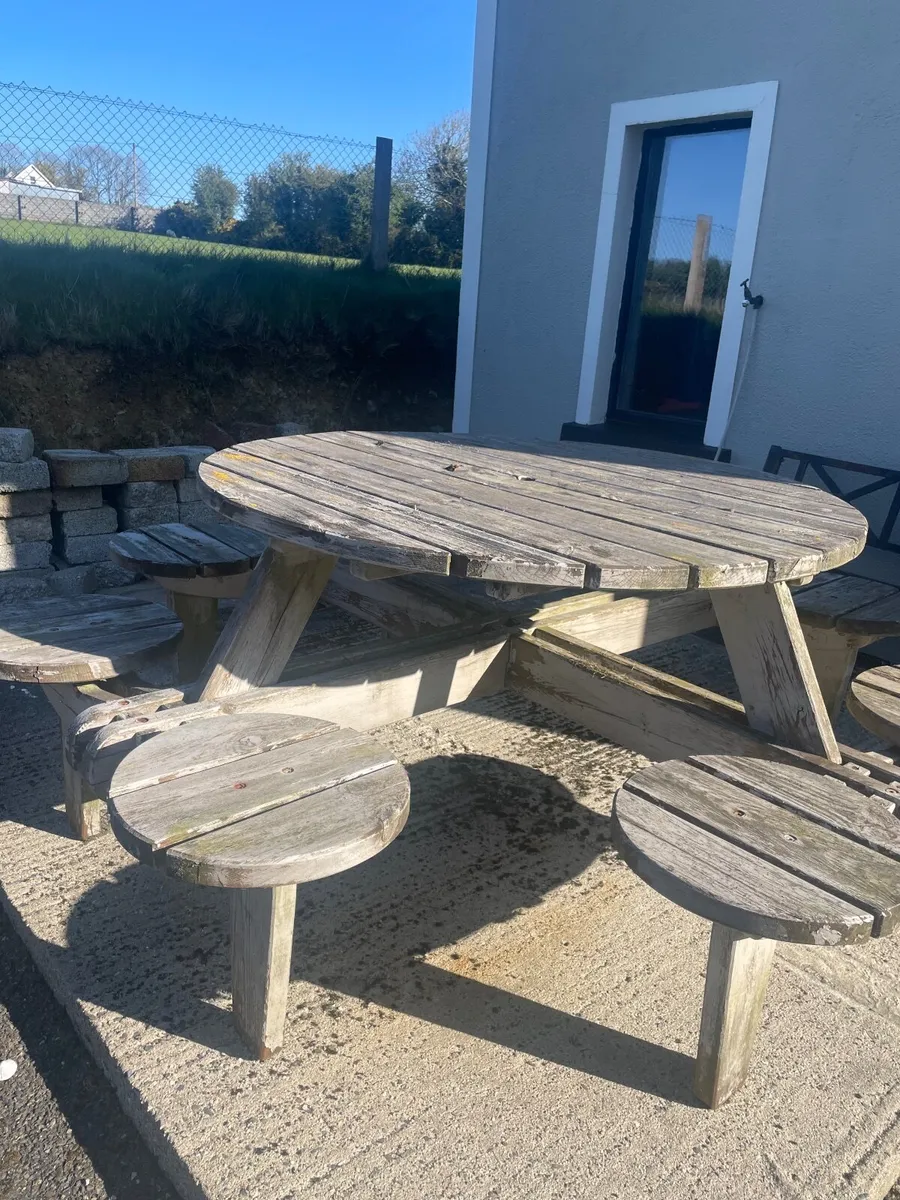 Wooden outside table - Image 4