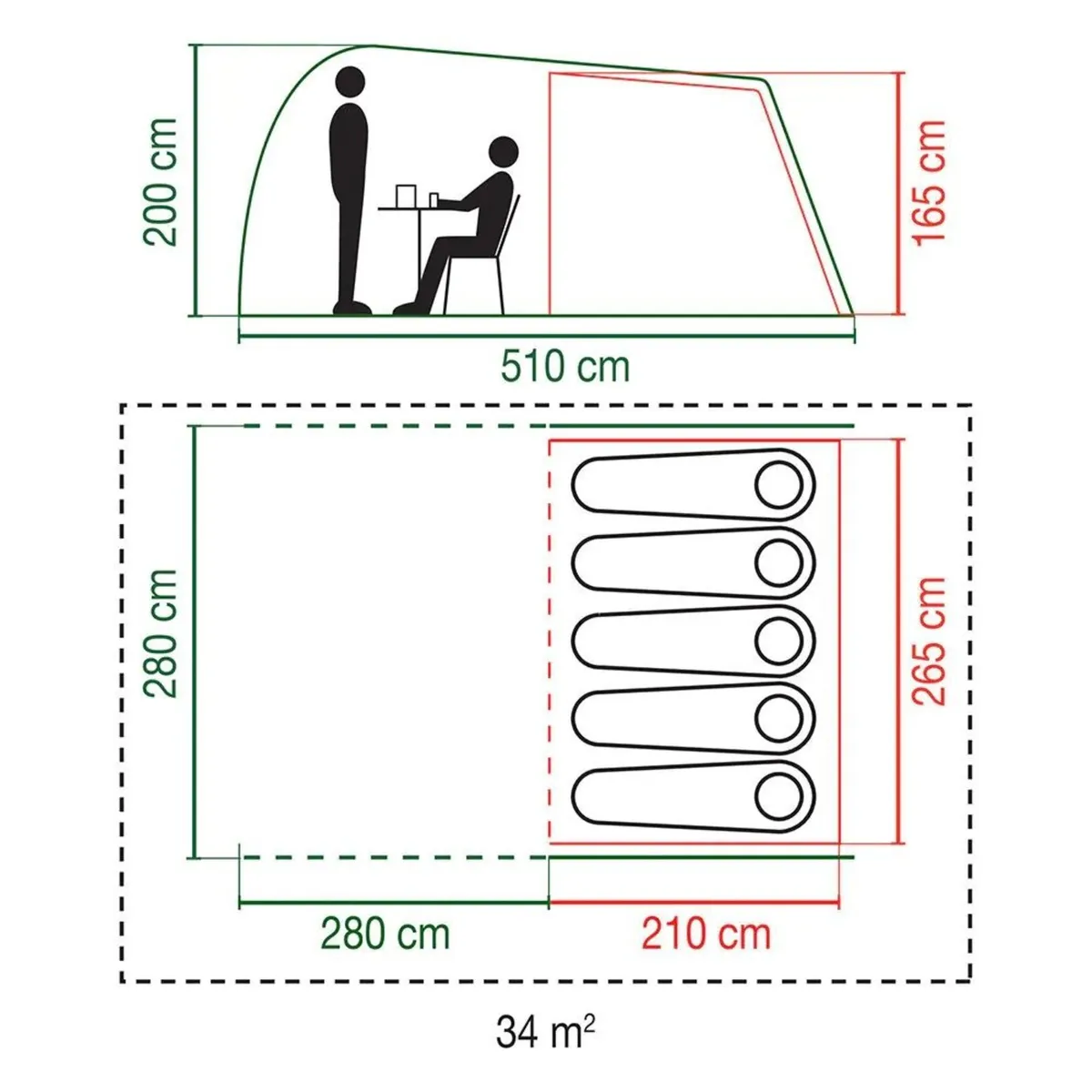 Coleman Waterfall 5 Family Tent (mint con) - Image 3
