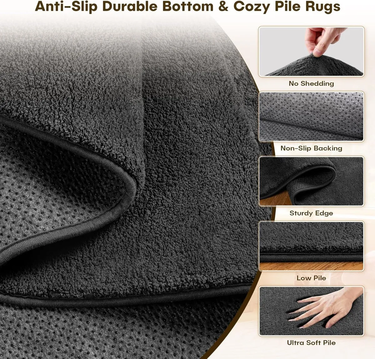 Fluffy Rugs Living Room 240x300cm Soft Shaggy - Image 2