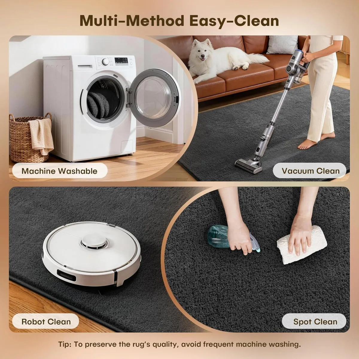 Fluffy Rugs Living Room 240x300cm Soft Shaggy - Image 4