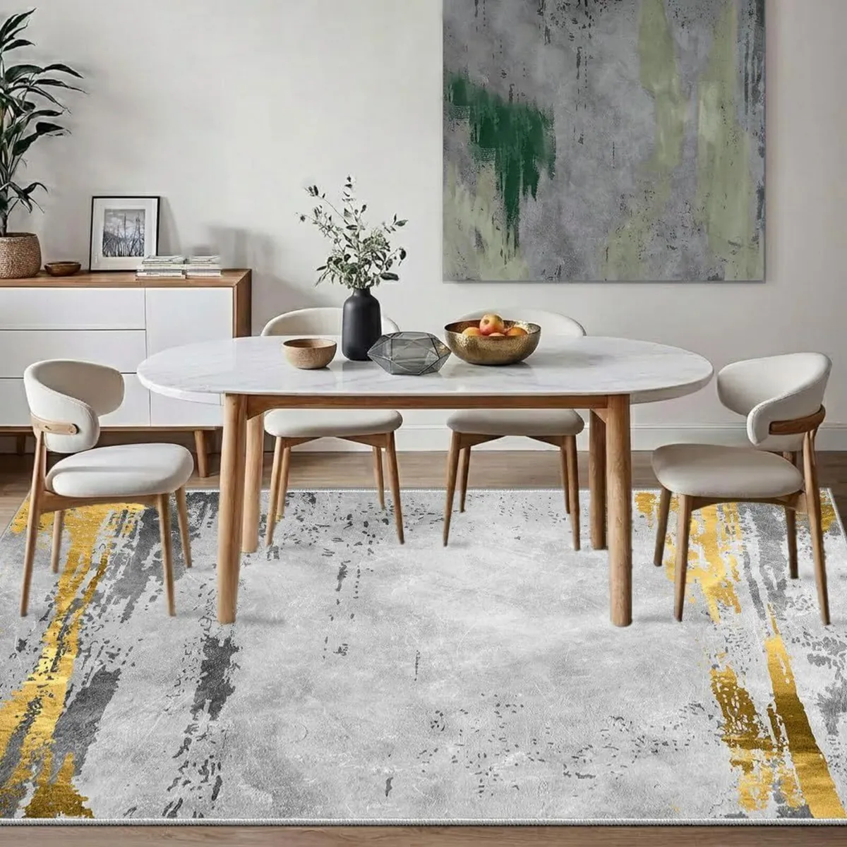 Large Washable Rugs Living Room 200x300cm Grey - Image 4