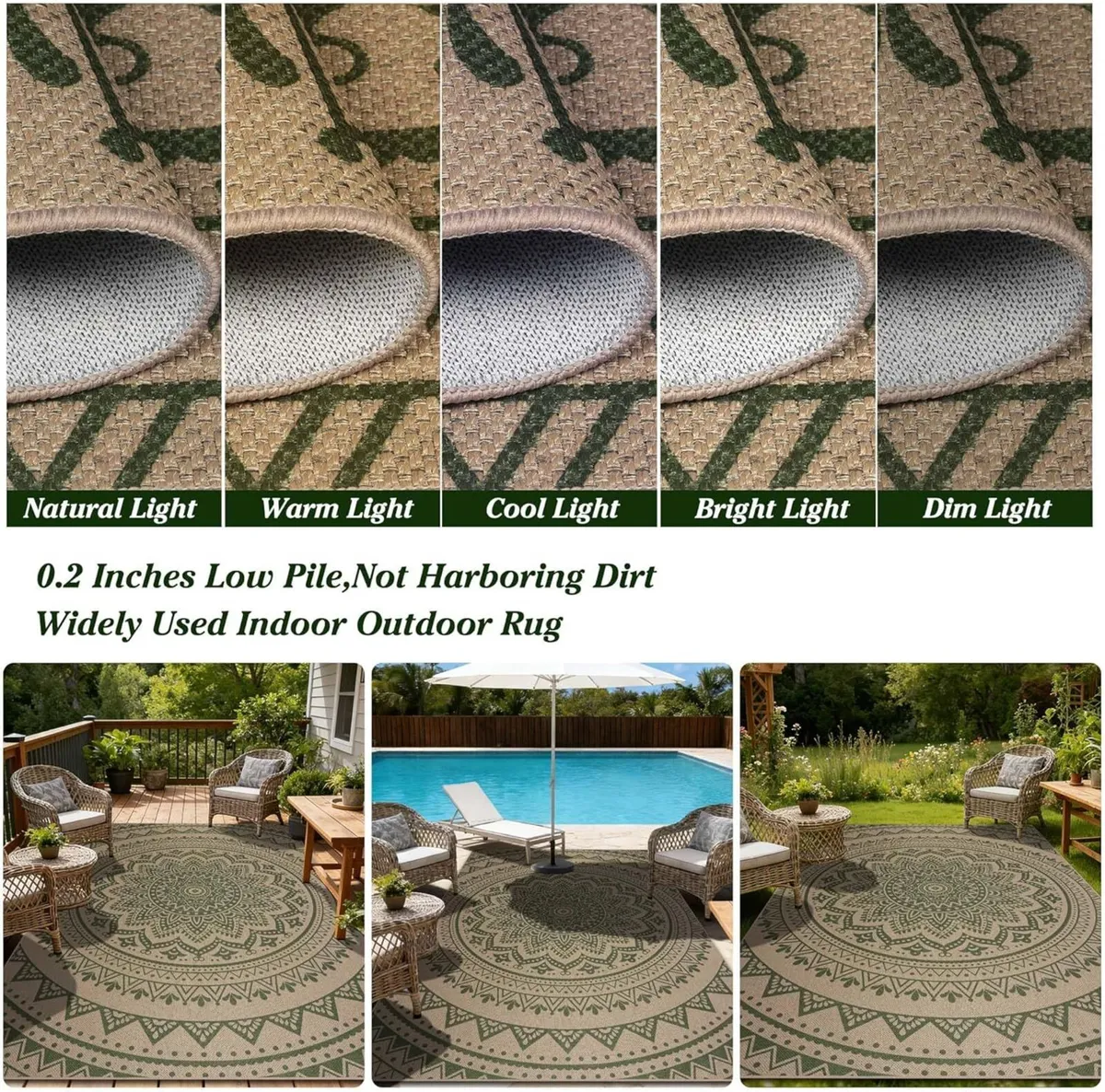 Washable Rugs for Living Room 160x230cm Mandala - Image 4