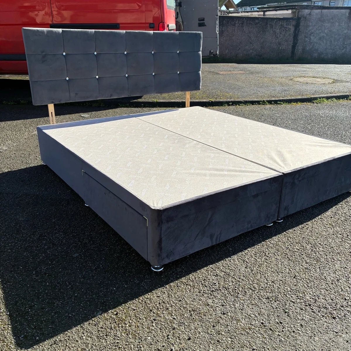 6ft super king bed base & 💎 Headboard & 2 Drawers - Image 3