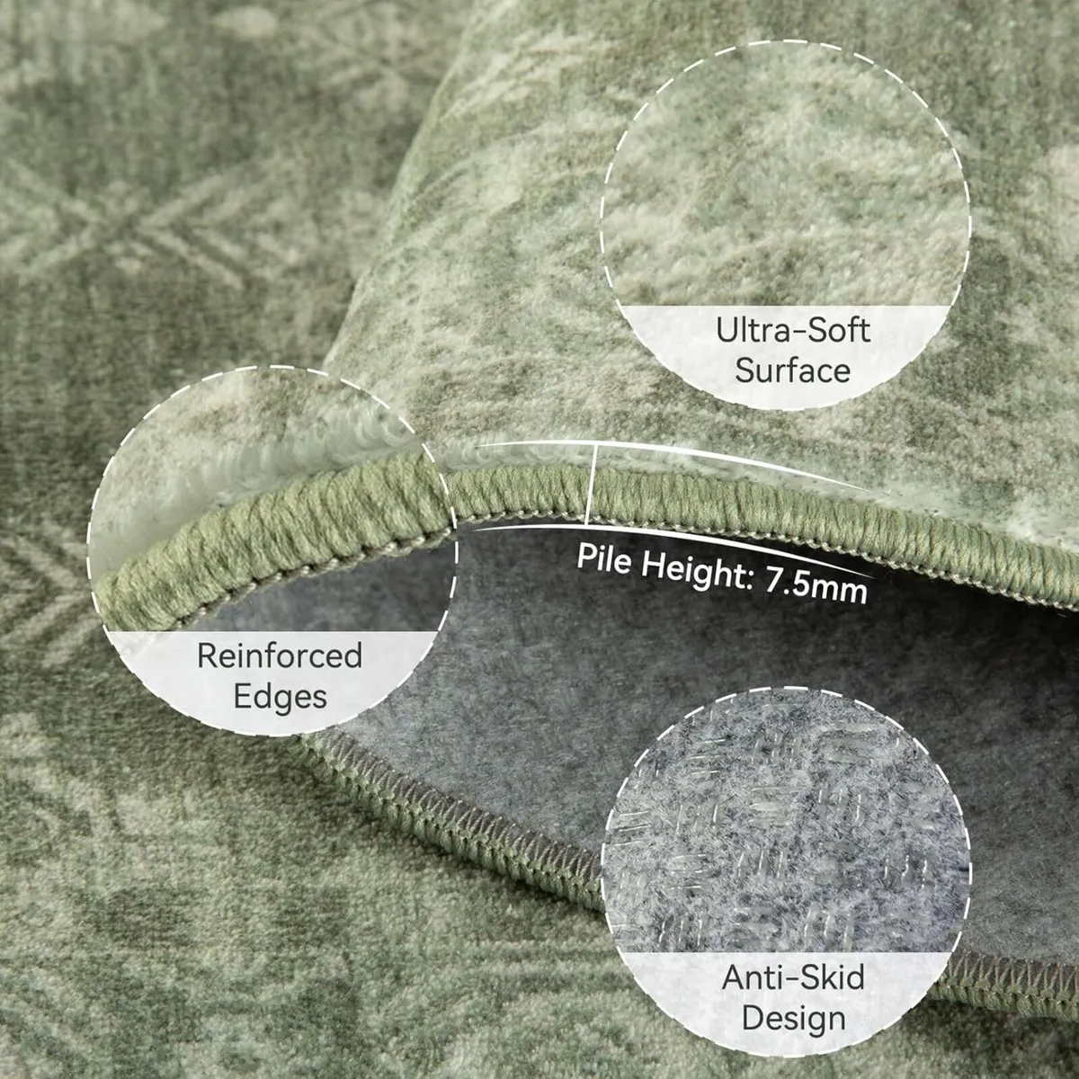 Machine Washable Large Rugs Living Room 180x270cm - Image 3