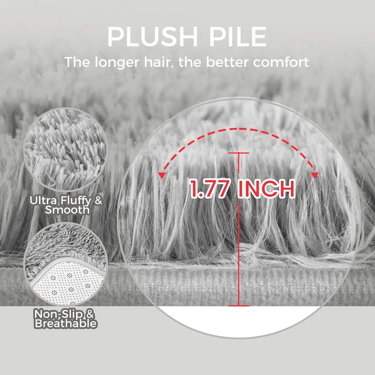 Ultra Soft Area Rugs for Living Room Fluffy Plush - Image 2