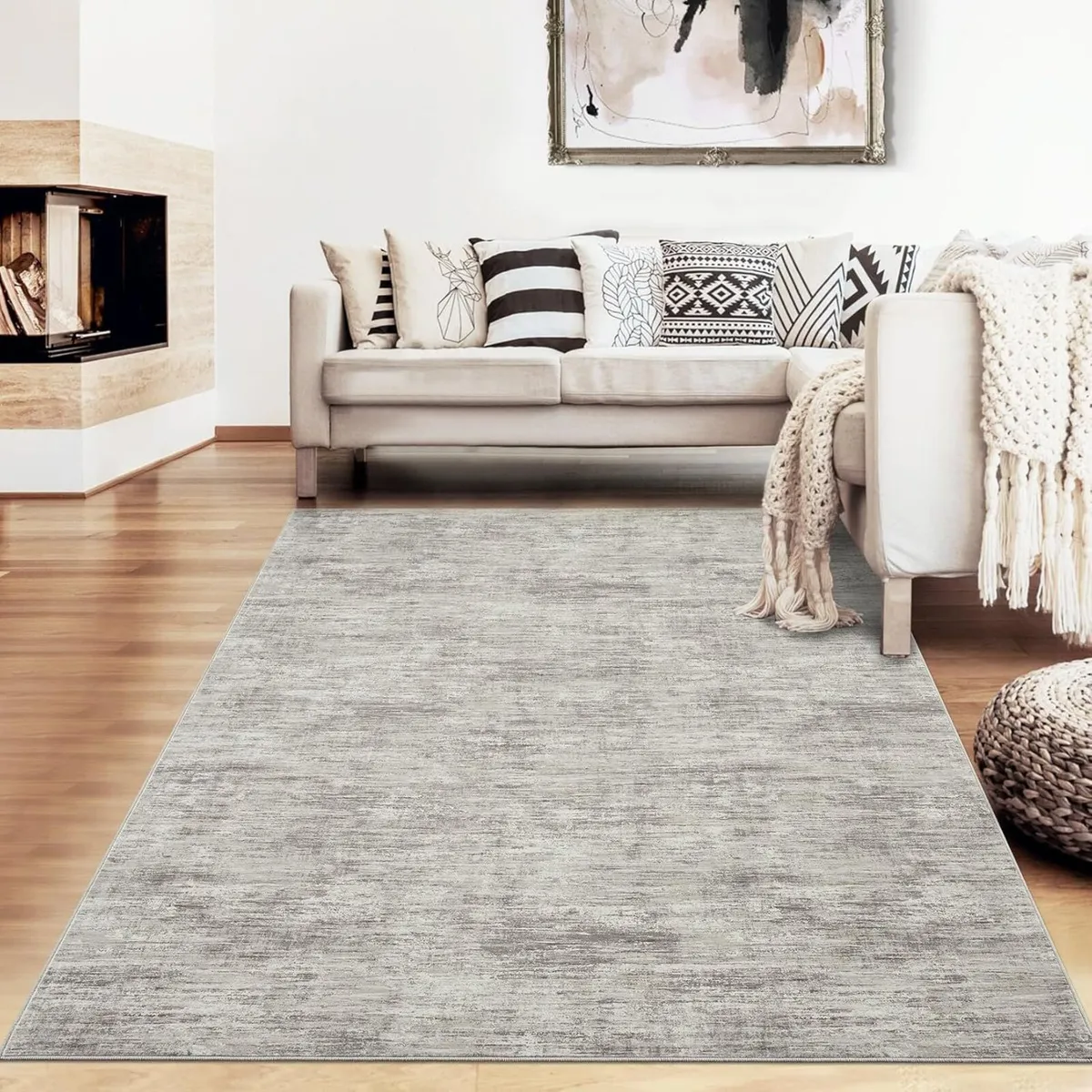 160x230 cm Modern Solid Rug Living Room Washable - Image 1