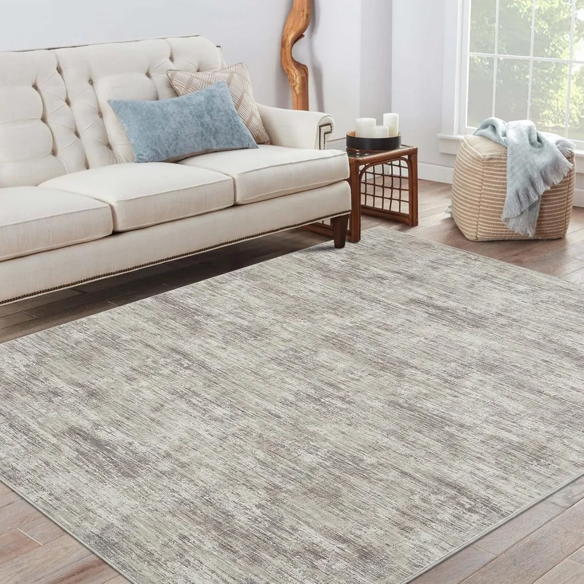 160x230 cm Modern Solid Rug Living Room Washable - Image 2