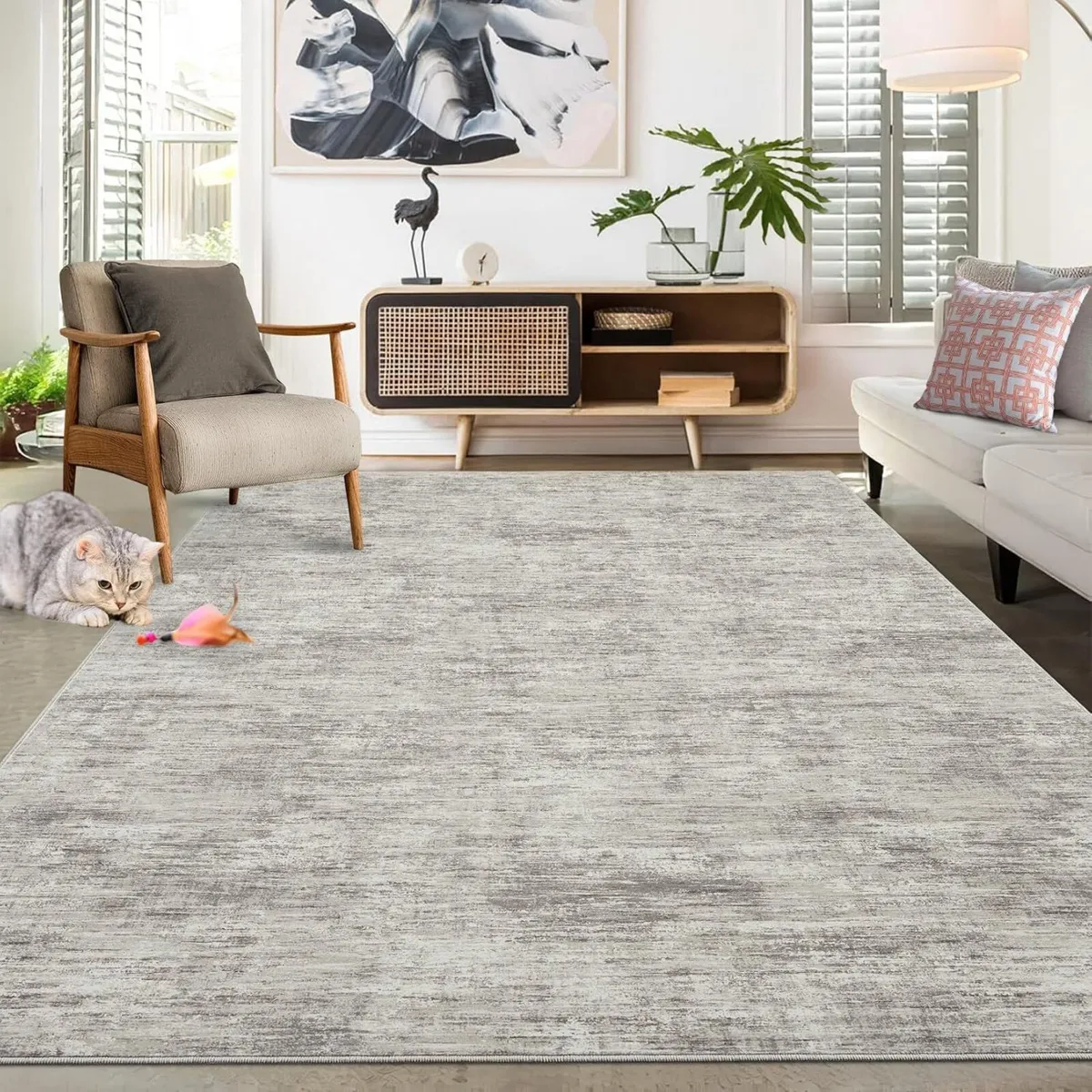 160x230 cm Modern Solid Rug Living Room Washable - Image 3
