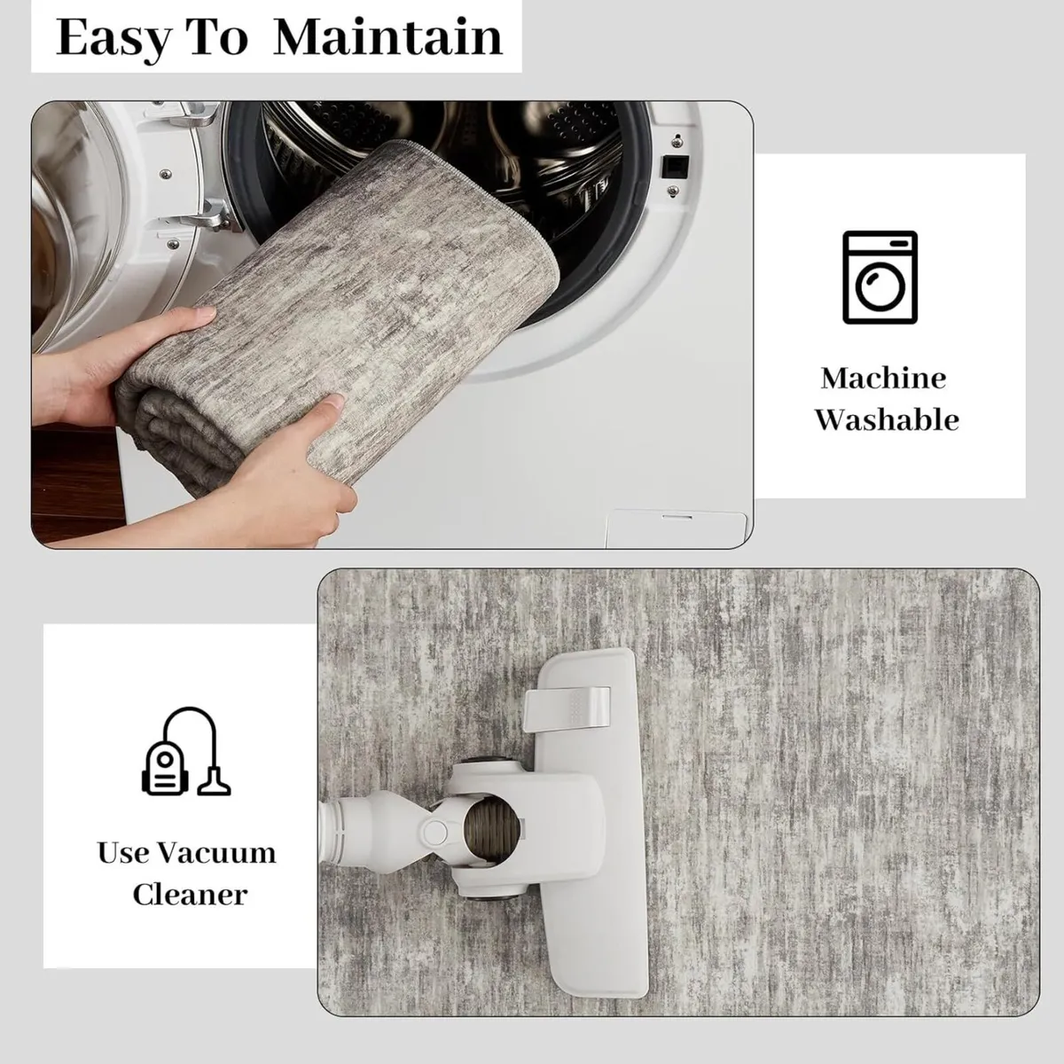 160x230 cm Modern Solid Rug Living Room Washable - Image 4