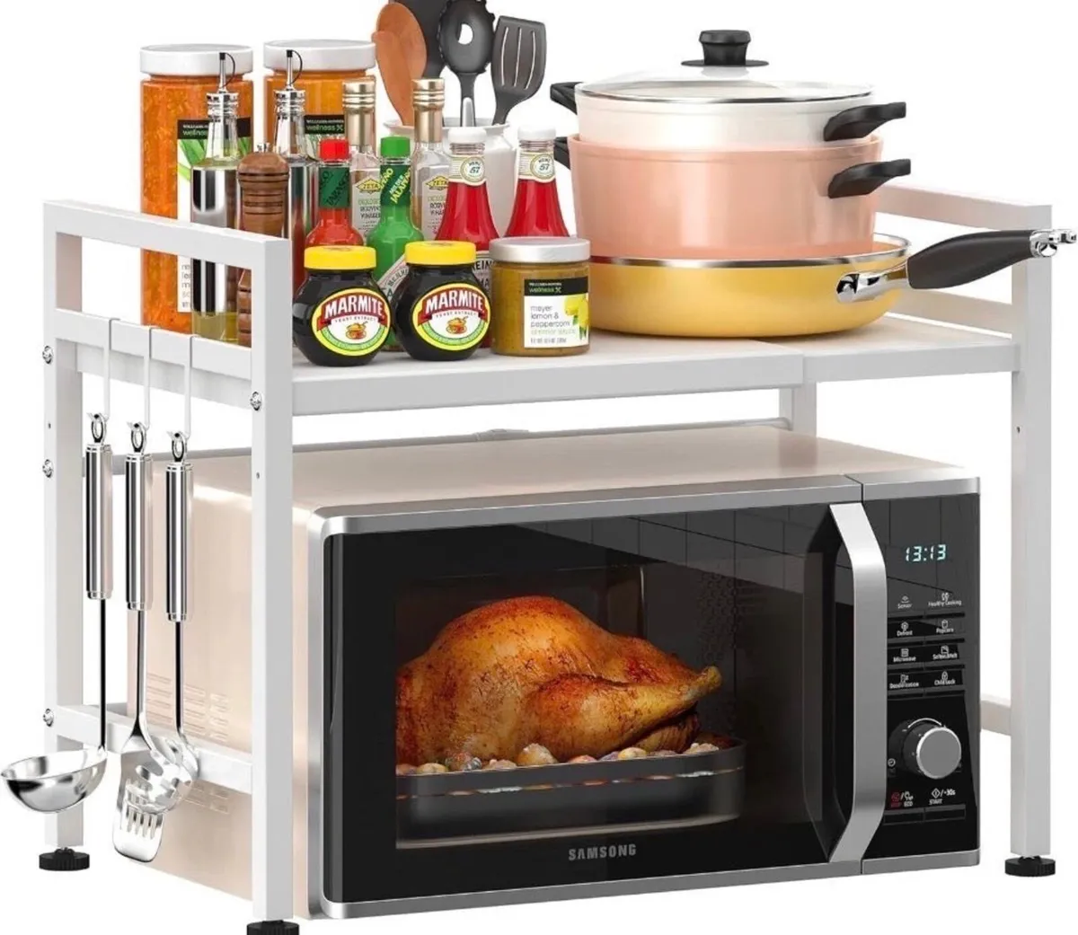 NEW 2 Tier Adjustable Rack for Microwave - Image 2