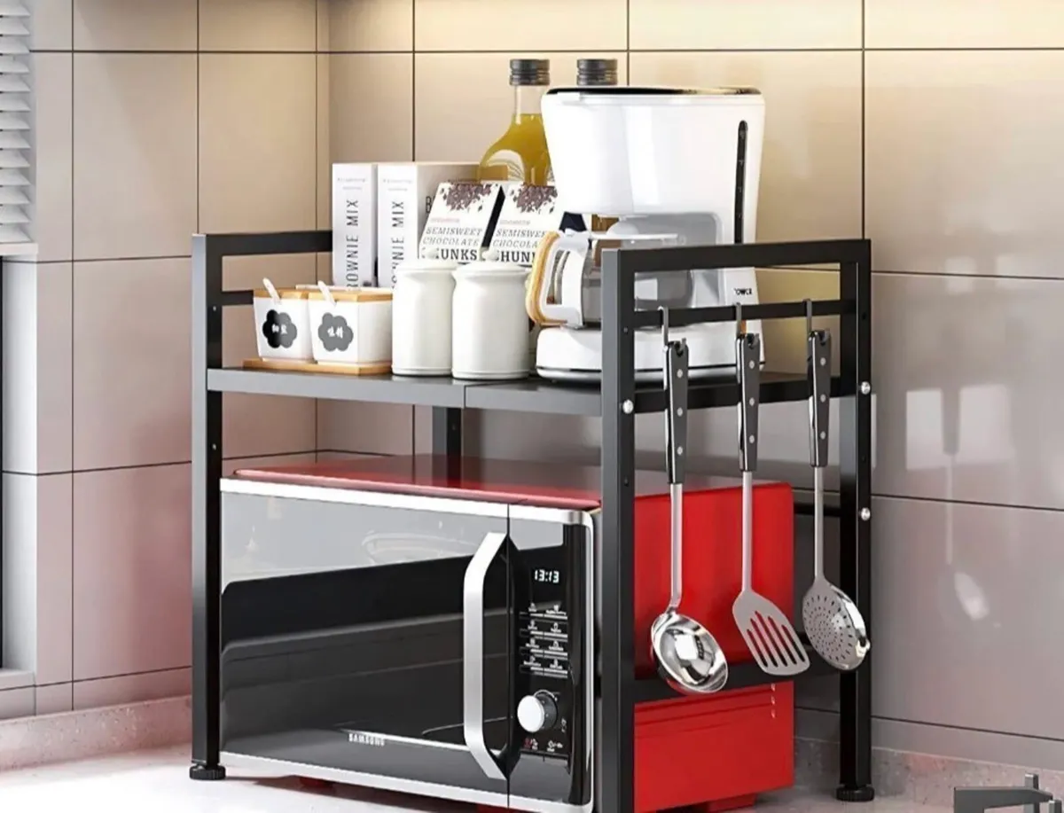 NEW 2 Tier Adjustable Rack for Microwave - Image 3