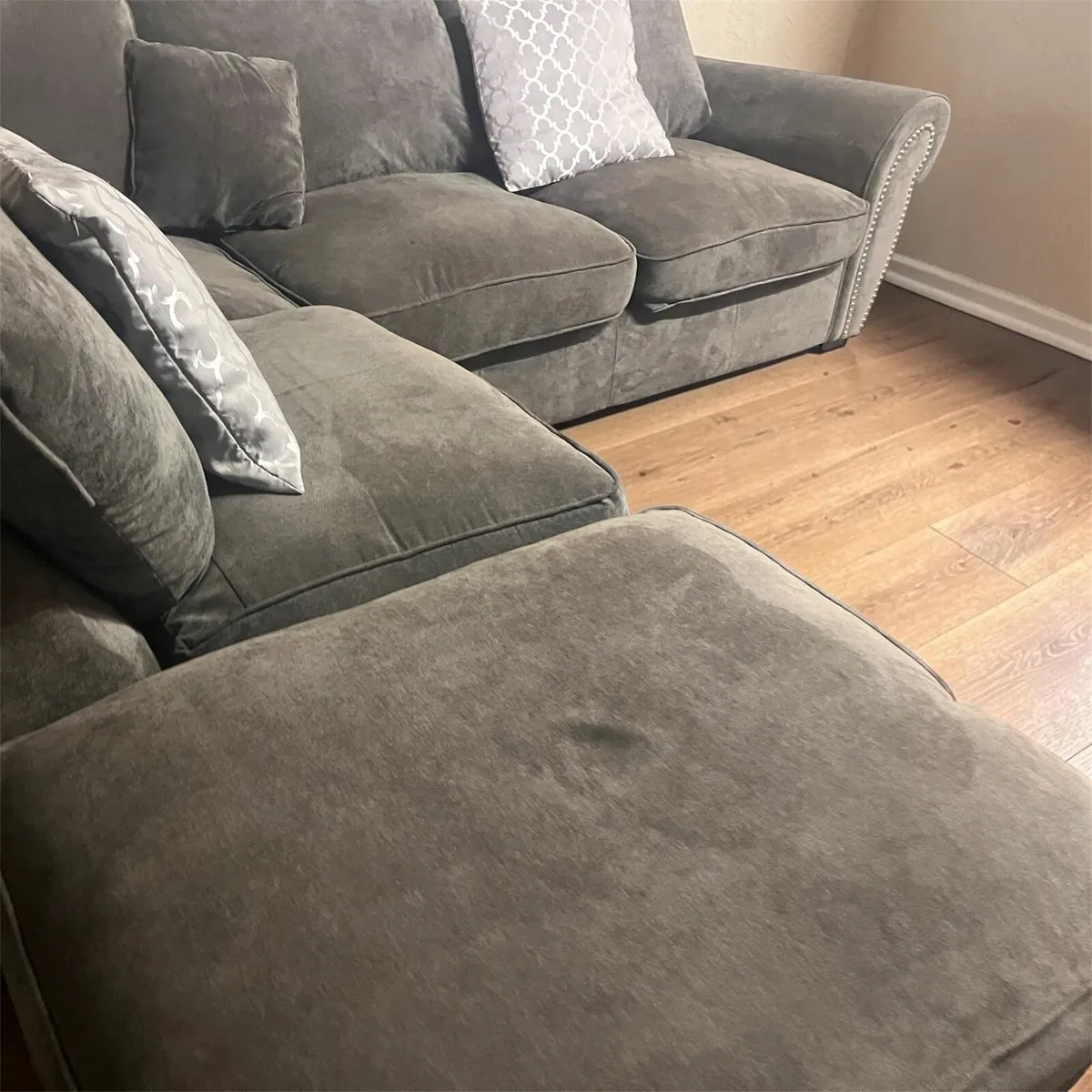 Grey corner sofa L shaped couch - Image 2