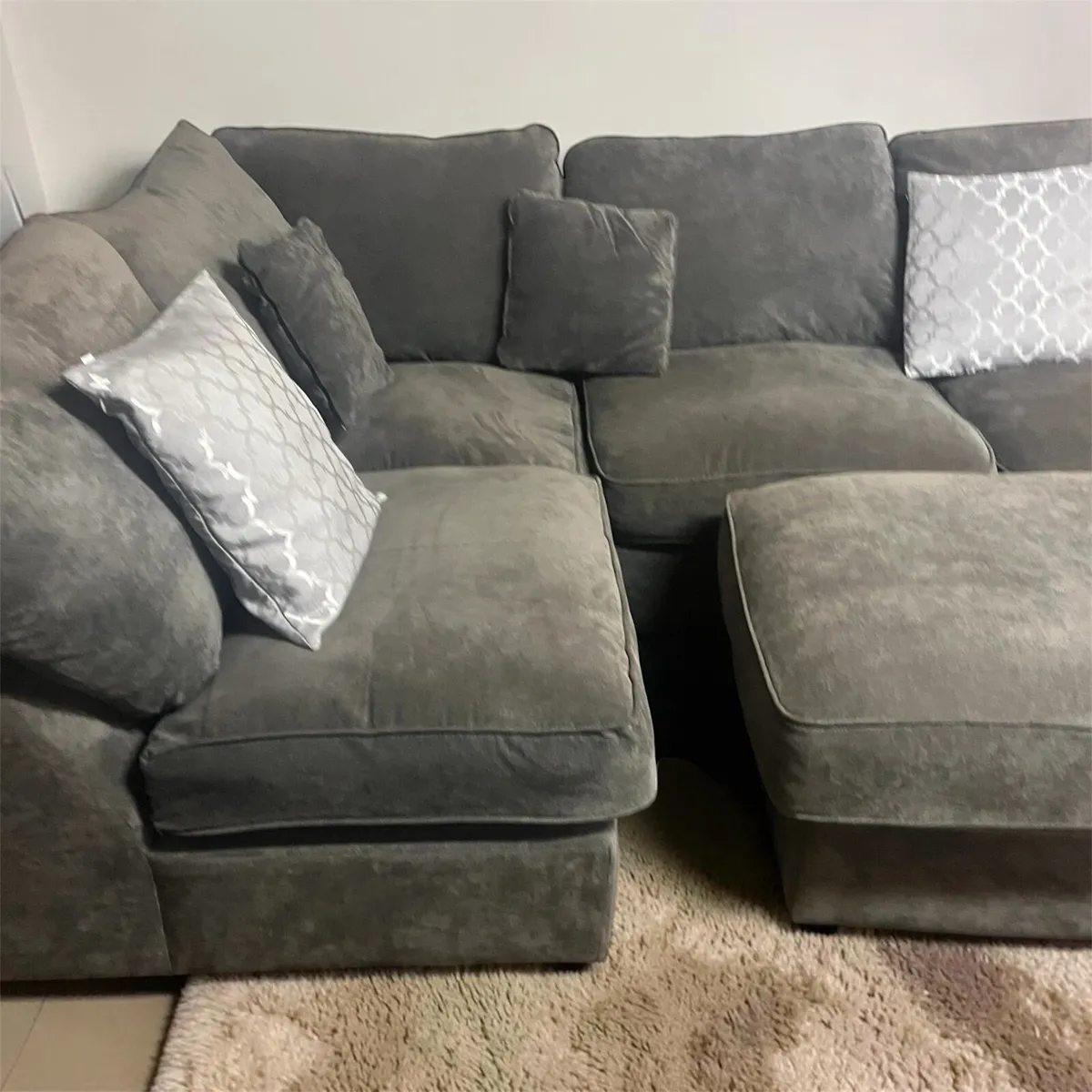 Grey corner sofa L shaped couch - Image 3