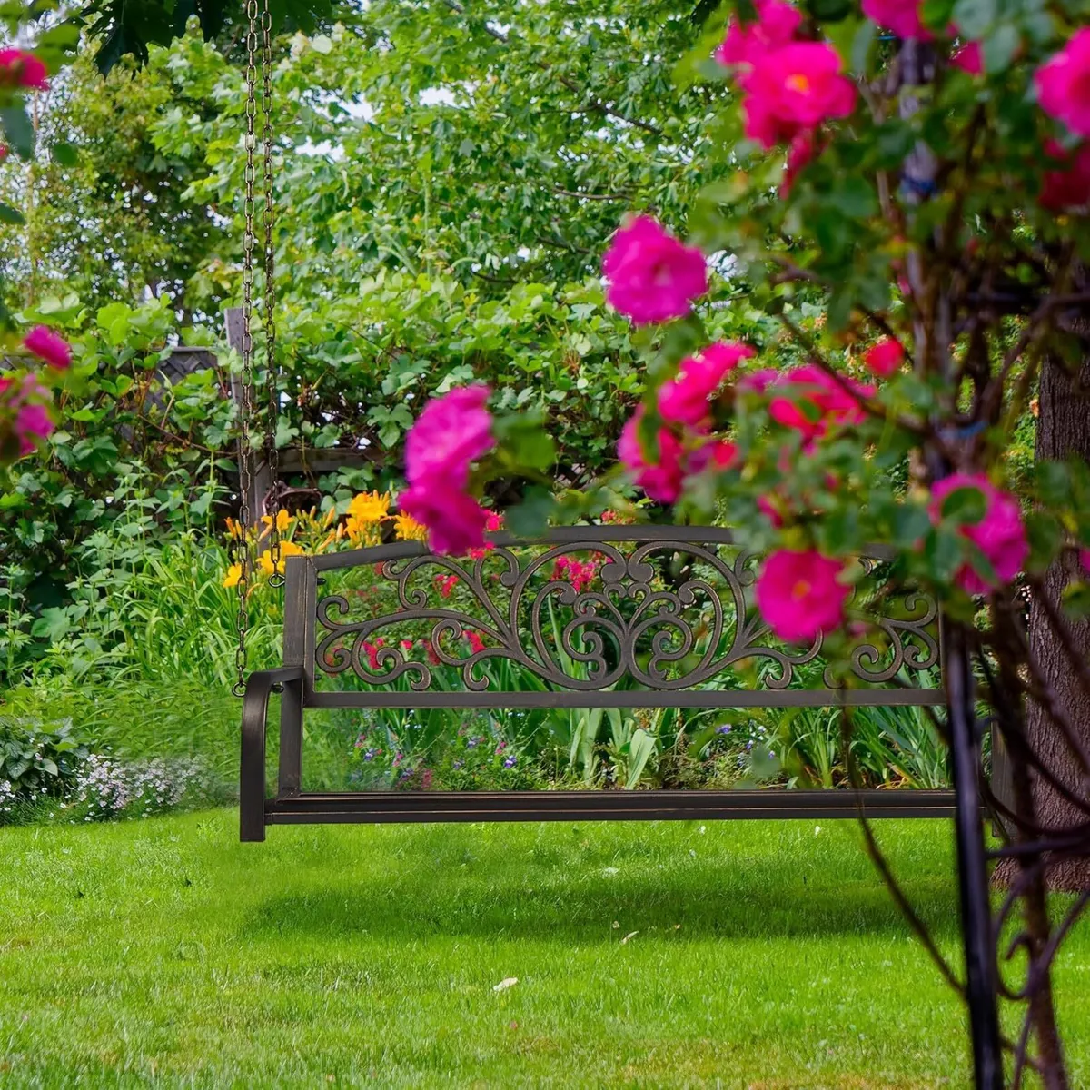 Swing Bench Suspension Hanging 2 Seater Garden - Image 4