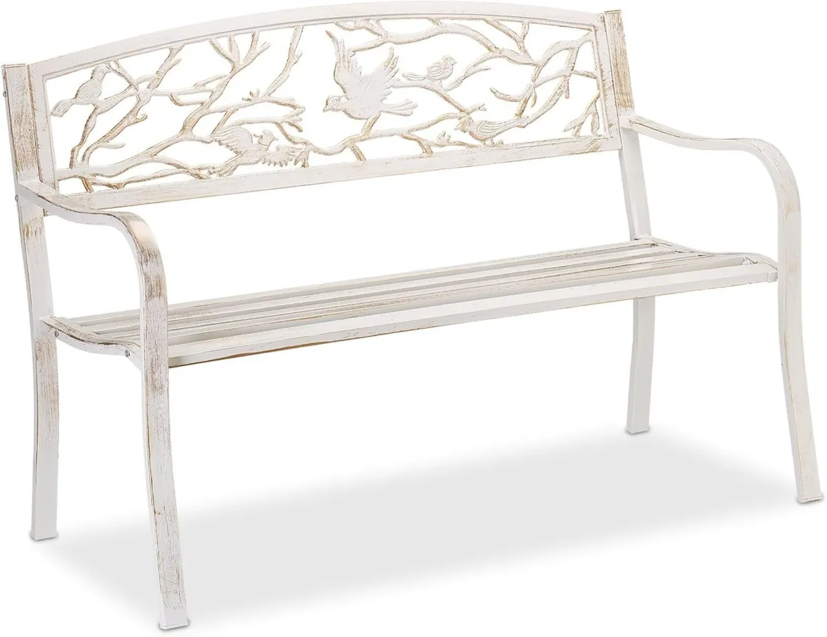 garden bench bird design 2 seater vintage and - Image 1