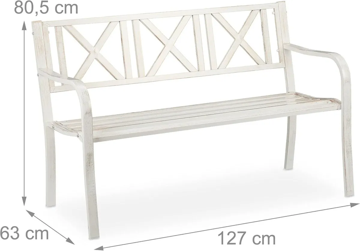 garden bench 2 seater outdoor seating made of - Image 3