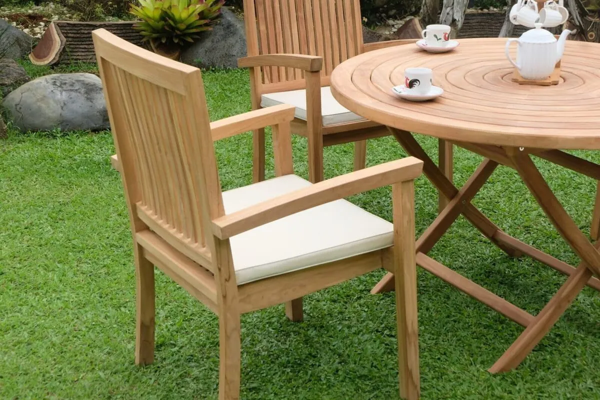 Outdoor Garden Furniture Wooden Dining Table and - Image 3