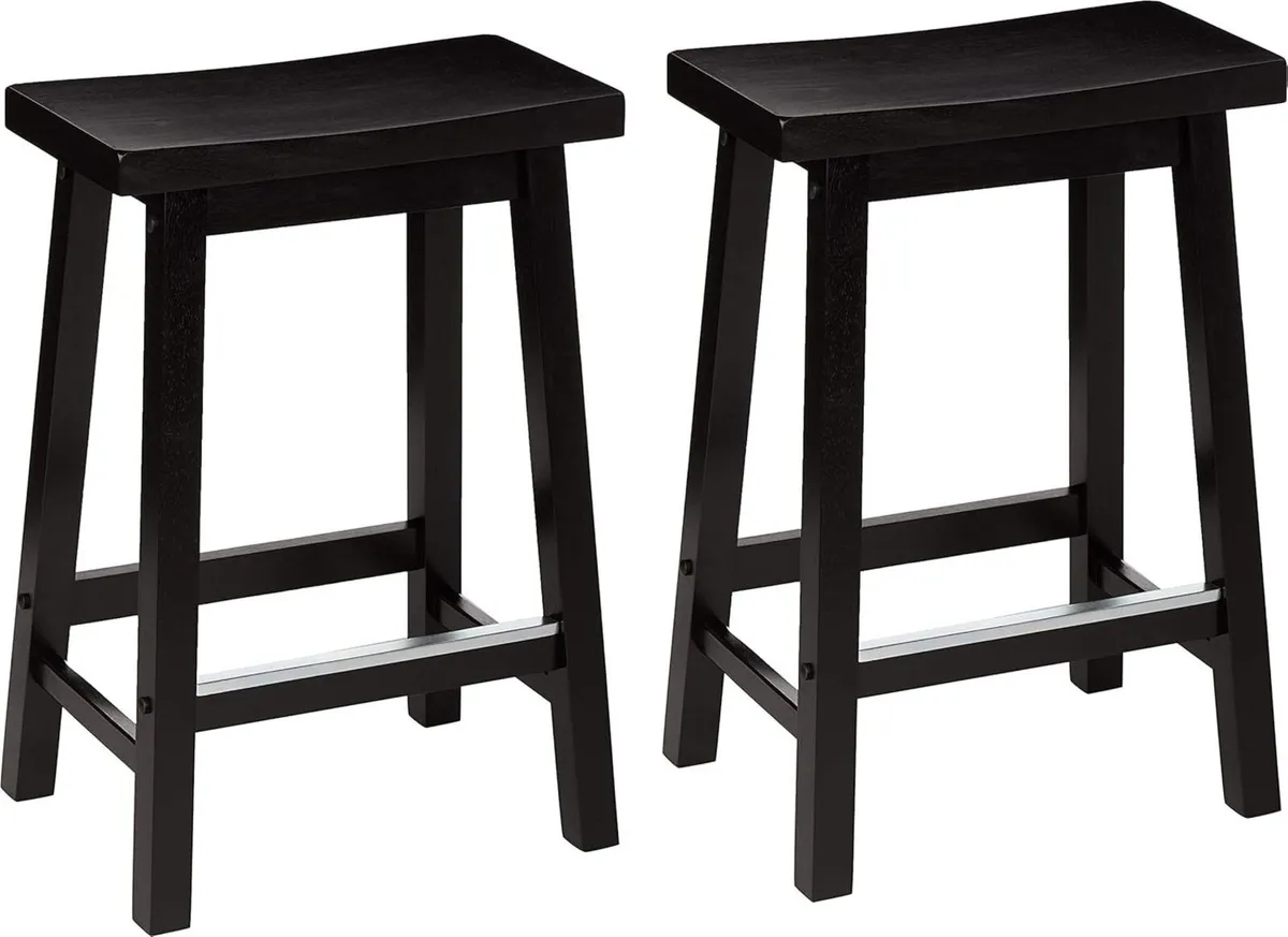 Set of 2 Solid Wood Kitchen Counter Short Bar - Image 1