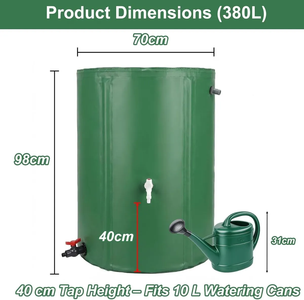 Collapsible Water Butt 380l Foldable Rainwater - Image 2