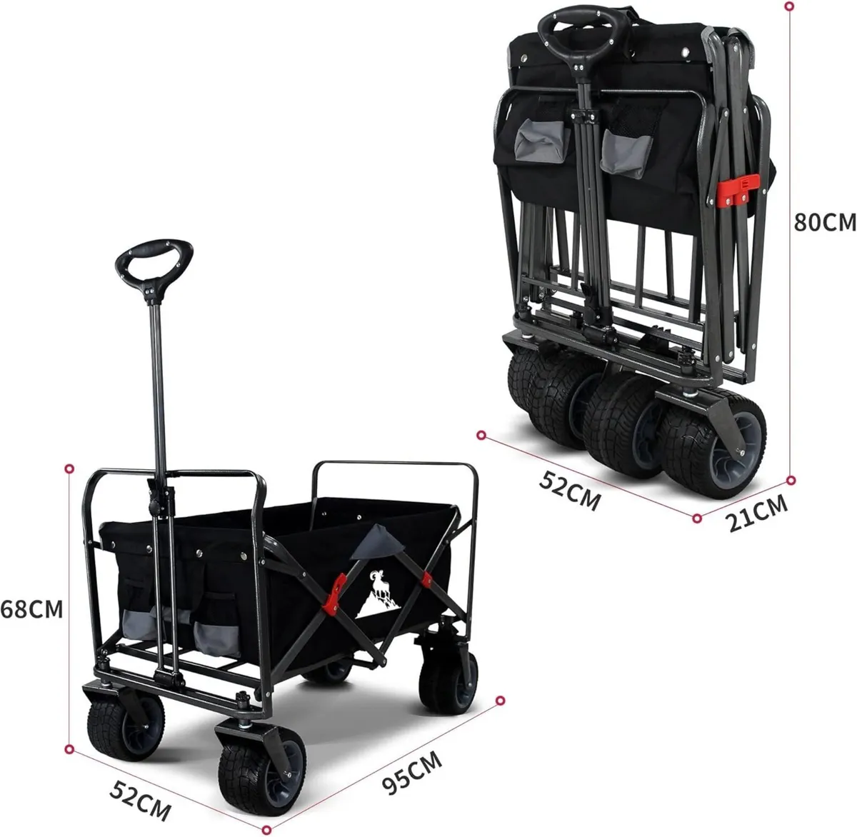 Garden Collapsible Wagon All-terrain Trolley - Image 2