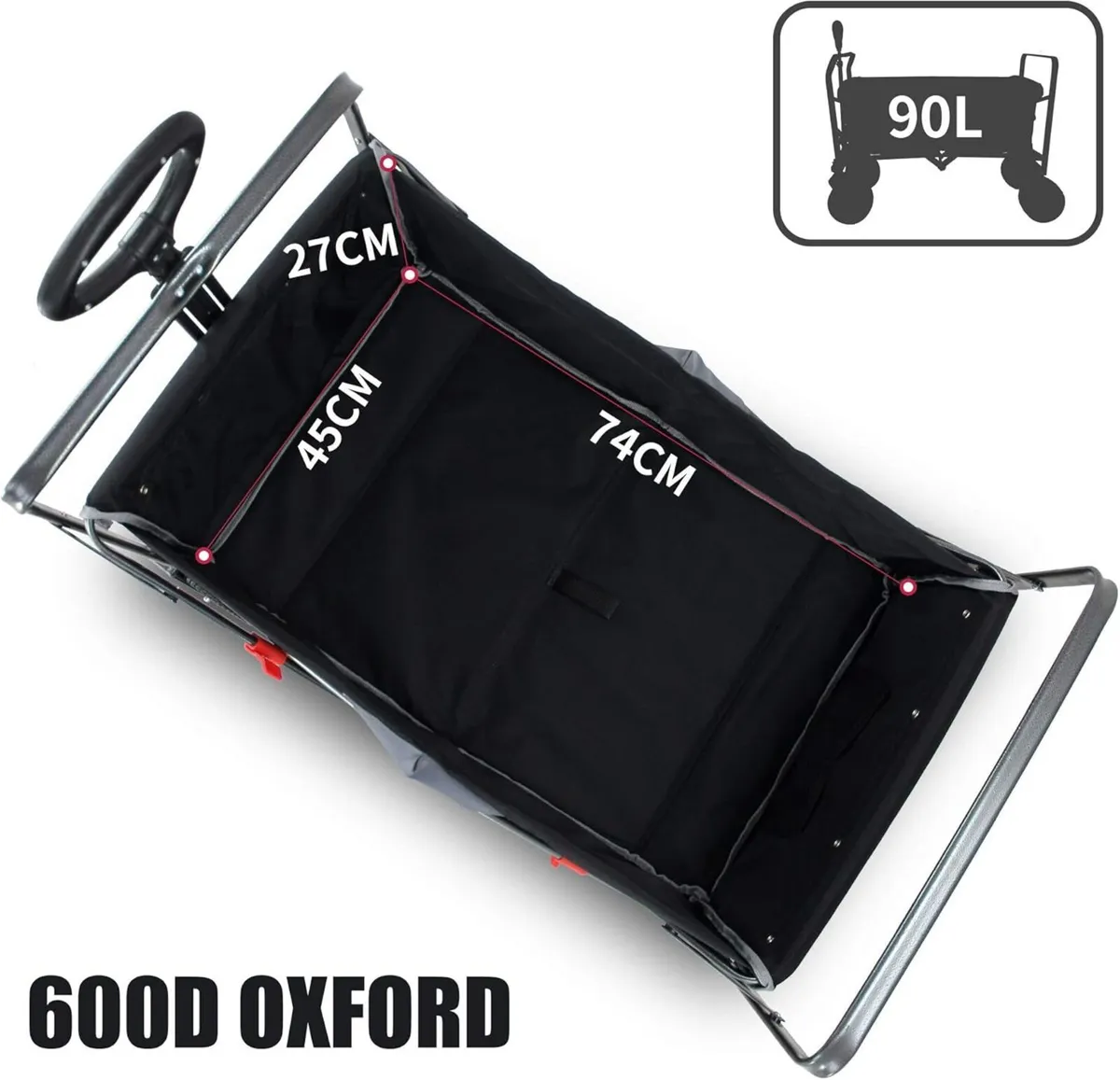 Garden Collapsible Wagon All-terrain Trolley - Image 3