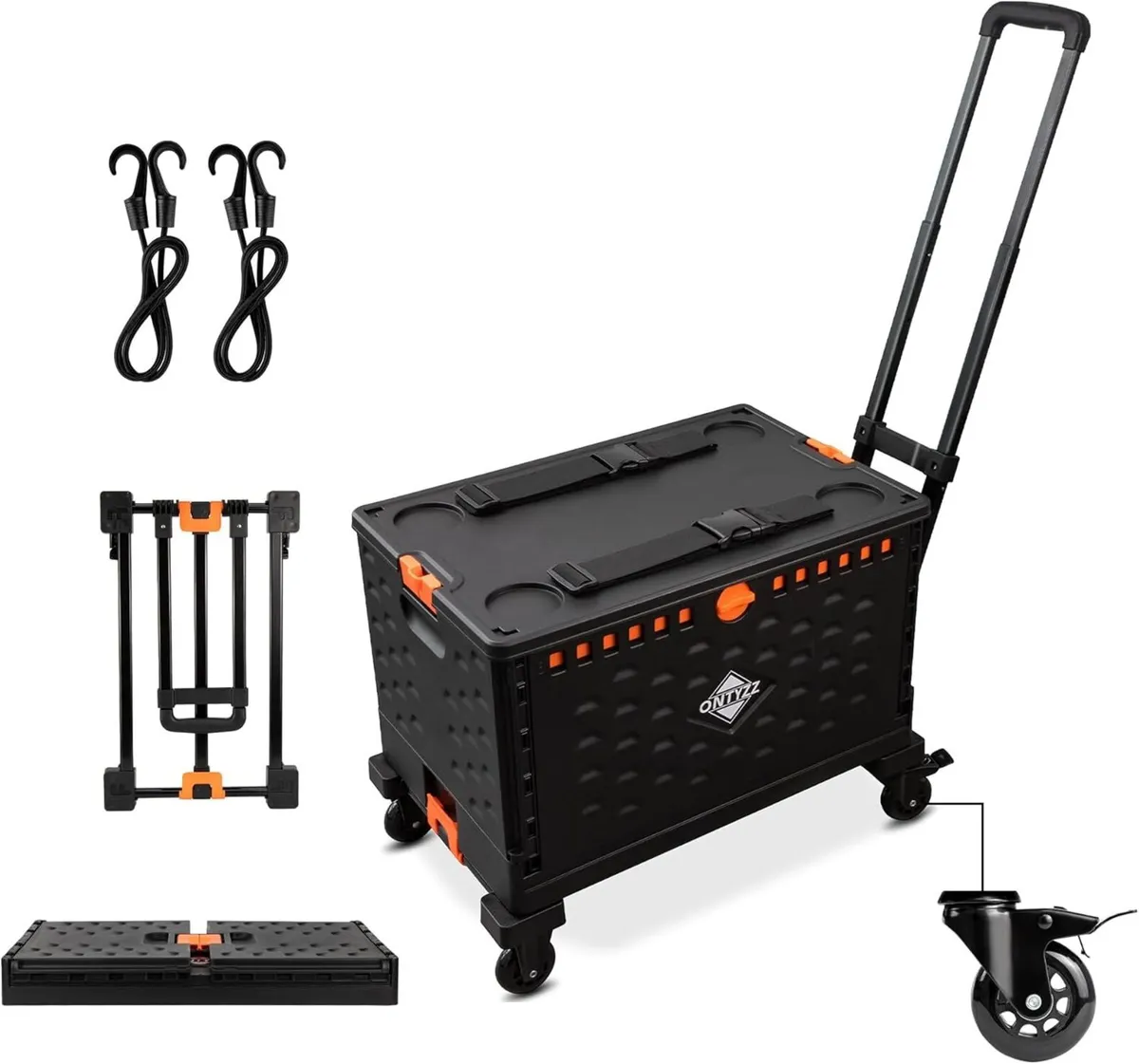 Shopping Trolley Foldable Utility Cart Wagon with - Image 1