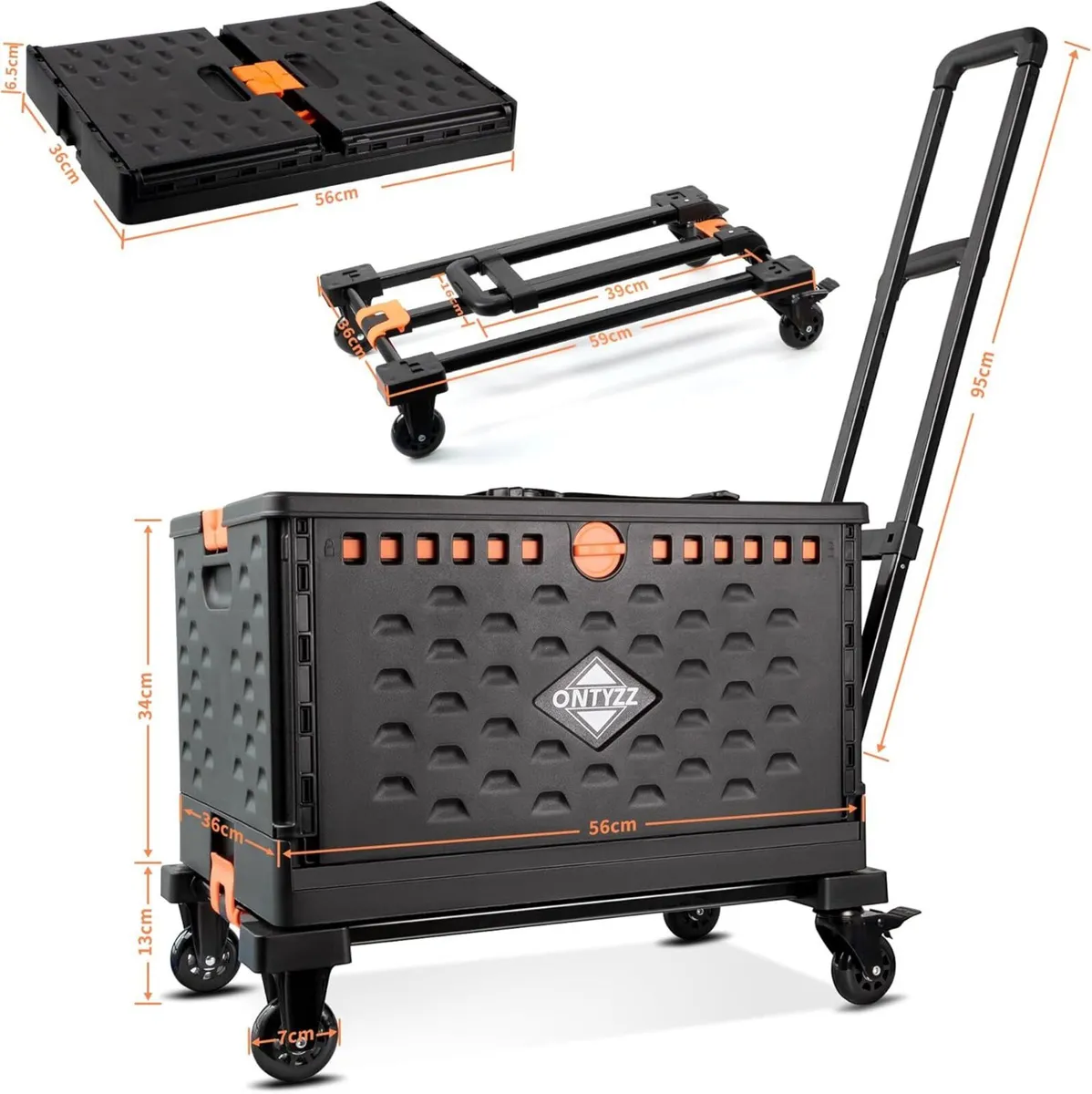 Shopping Trolley Foldable Utility Cart Wagon with - Image 2