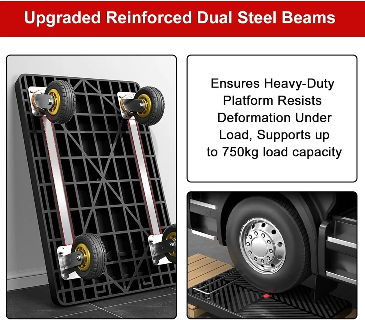 Folding Hand Truck Dolly Cart with Wheels - - Image 3