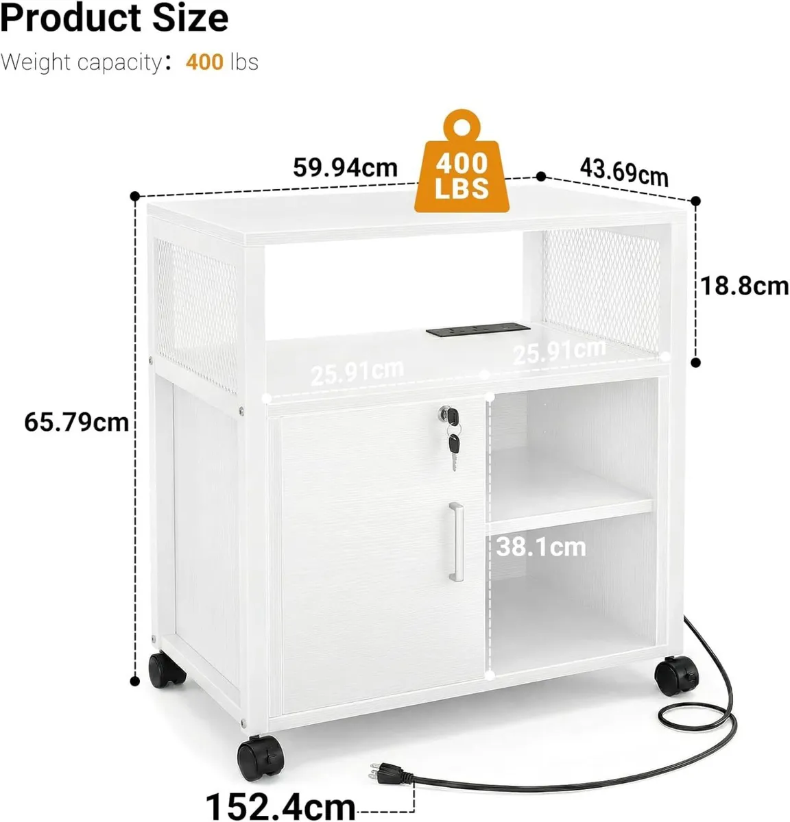 Rolling File Cabinet Lateral Filing on Wheels - Image 3