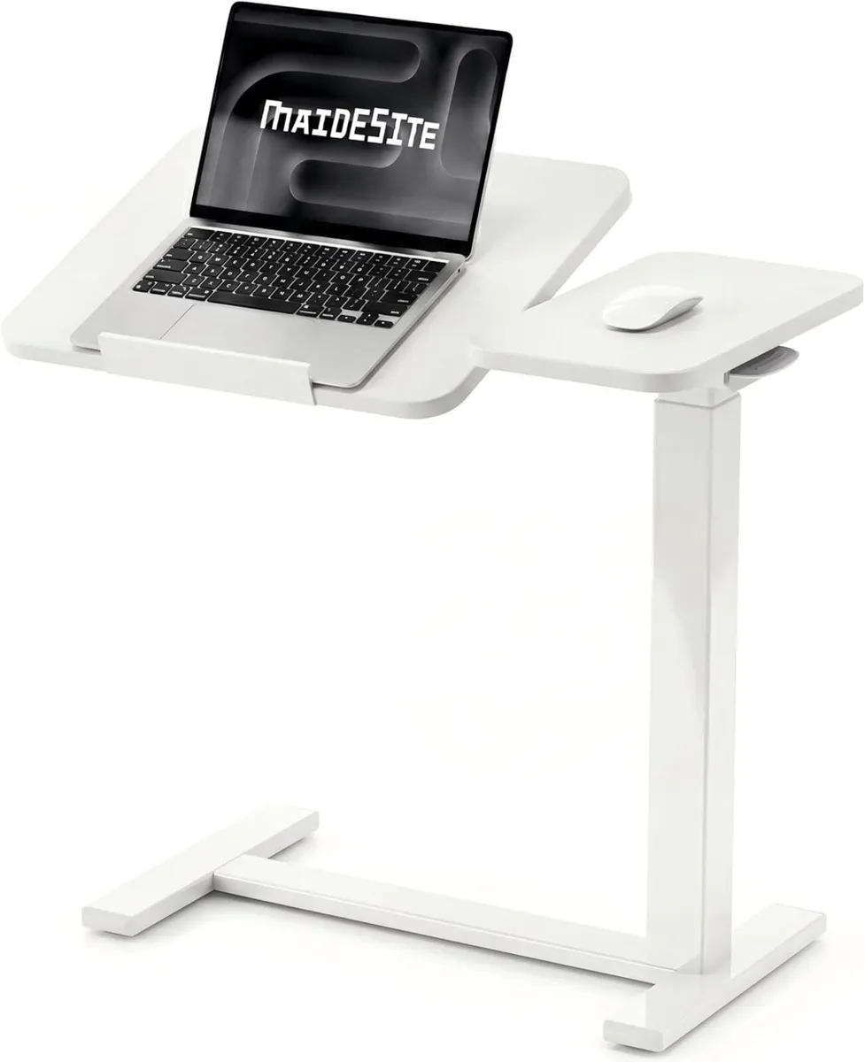 Fit Dual Overbed Table with Wheels C-Shape Height - Image 1