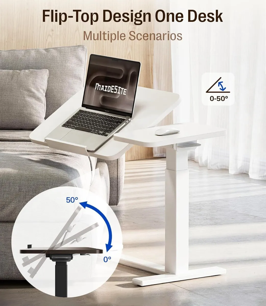 Fit Dual Overbed Table with Wheels C-Shape Height - Image 3