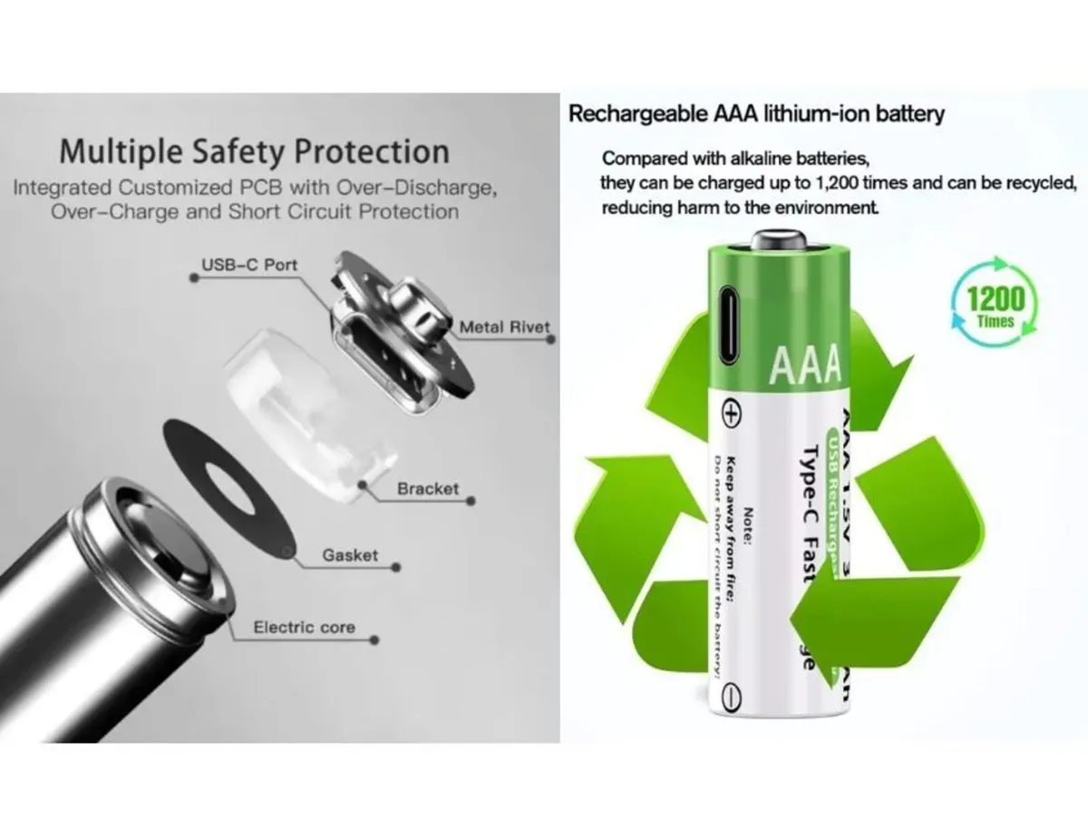 AAA Rechargeable Battery USB 1.5V - Image 4