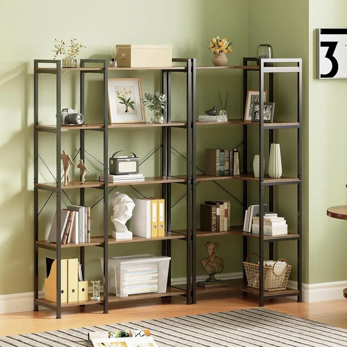 5 Tiers Corner Bookshelf Deformable Bookcases - Image 4
