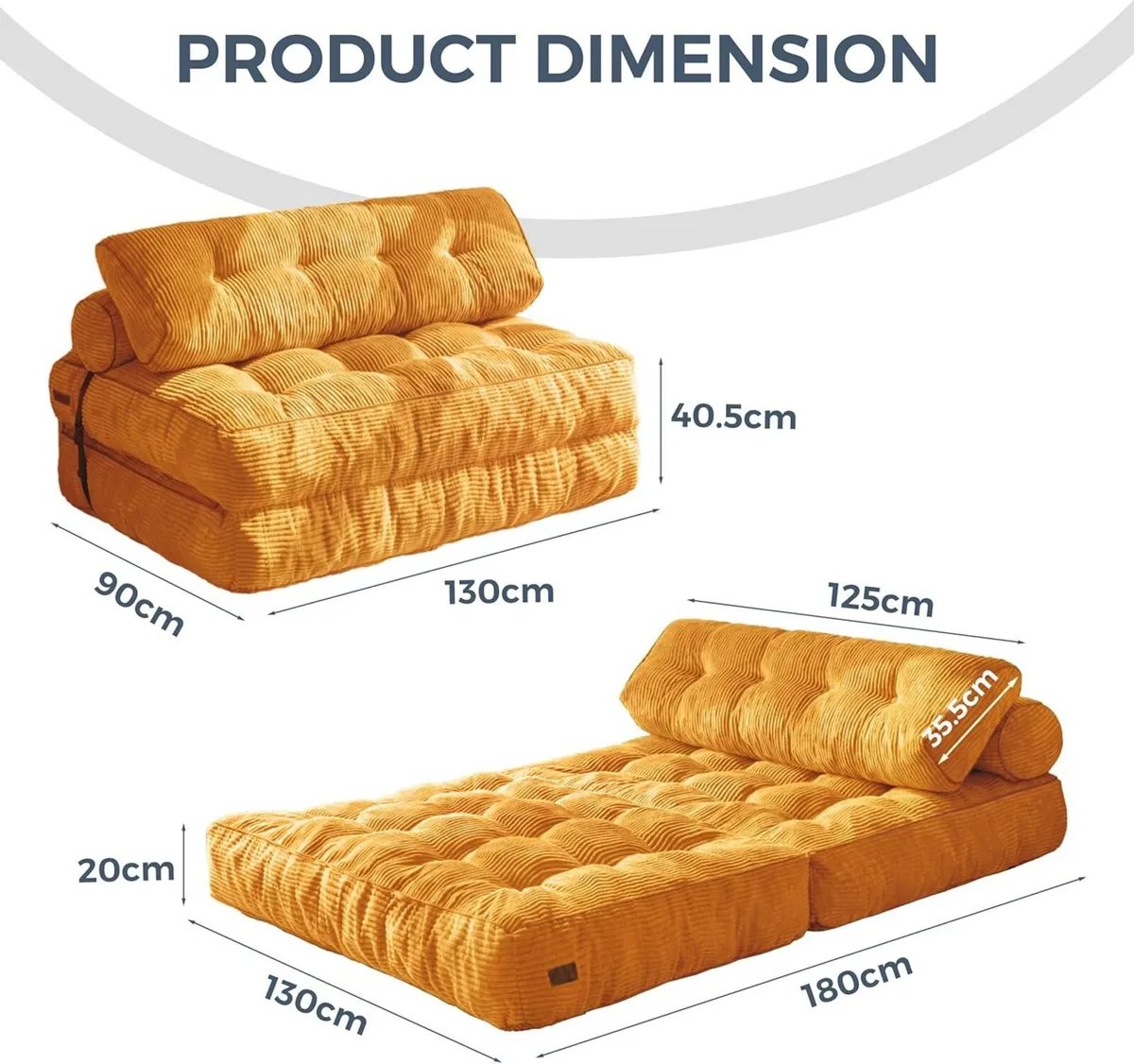 Folding Sofa Bed Convertible Sleeper Chair with - Image 2