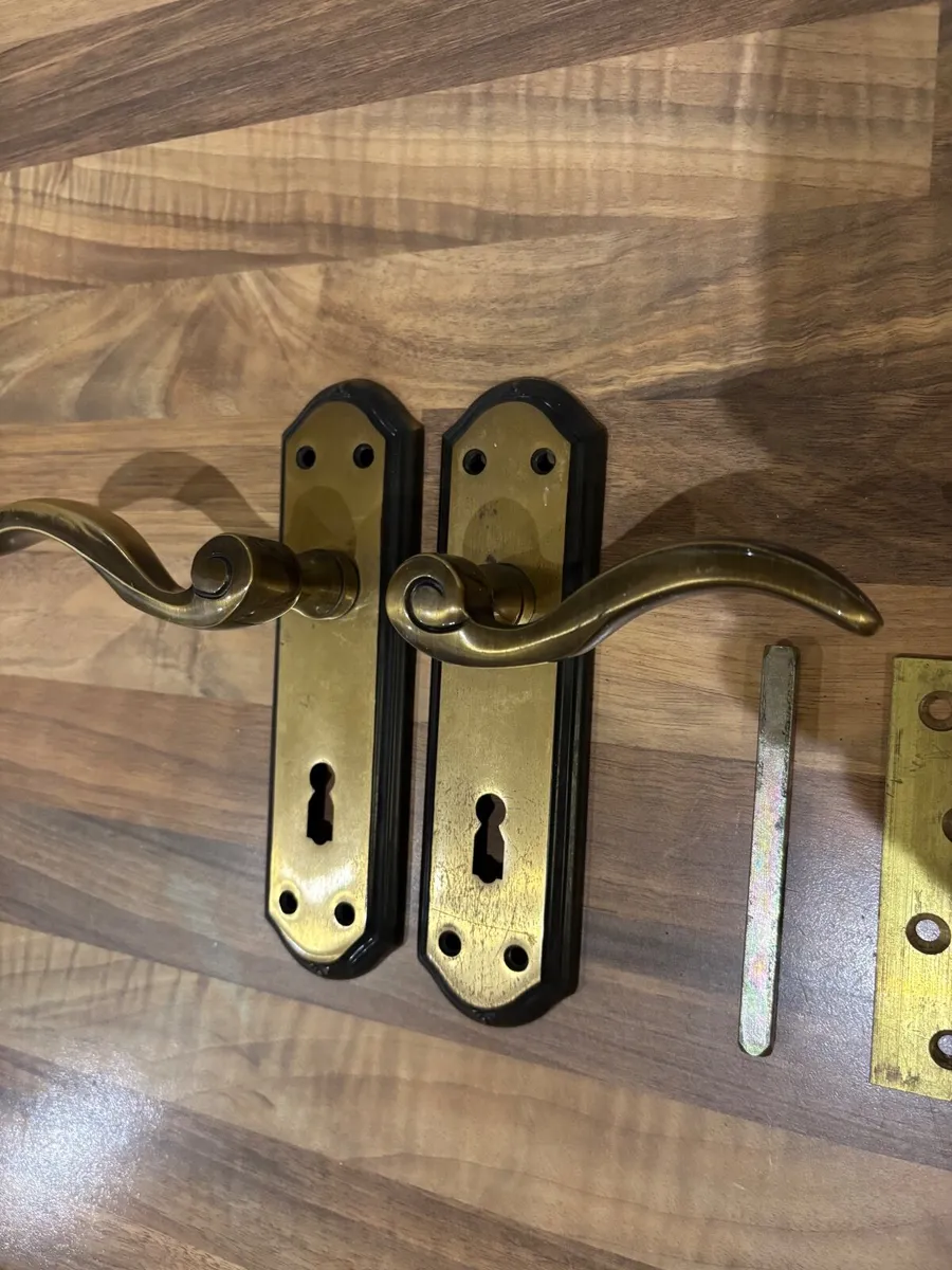 10x Brass Door Handle Sets – Good Condition - Image 3