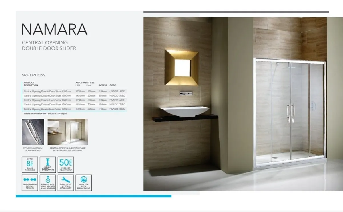 Flair Shower Door 1350-1400mm - Image 3