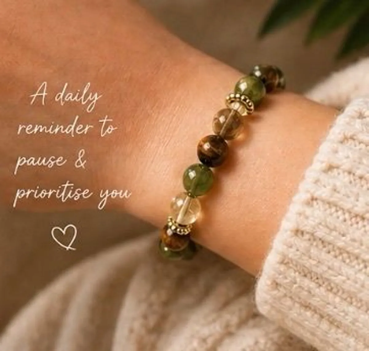 Menopause Wellness Bracelet - Tiger's Eye, Citrine & Green Gemstone Self Care Gift - Image 2