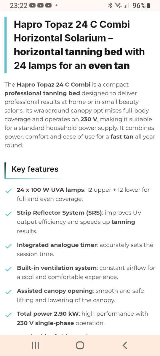 Lie down sunbed...  hapro topaz 24 c combi - Image 3