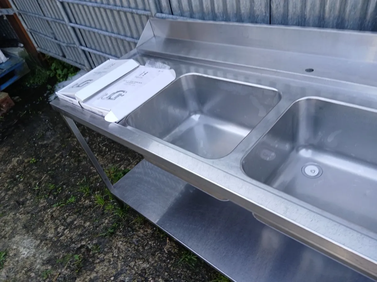 Staneless steel cabbinet double sink complete - Image 2