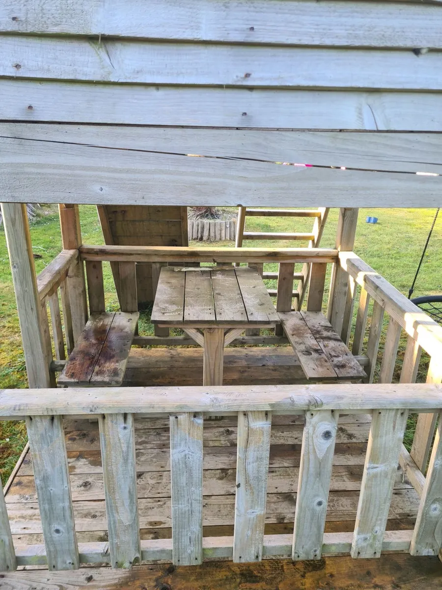 Wooden Garden Playhouse,Swing,Slide Set - Image 3