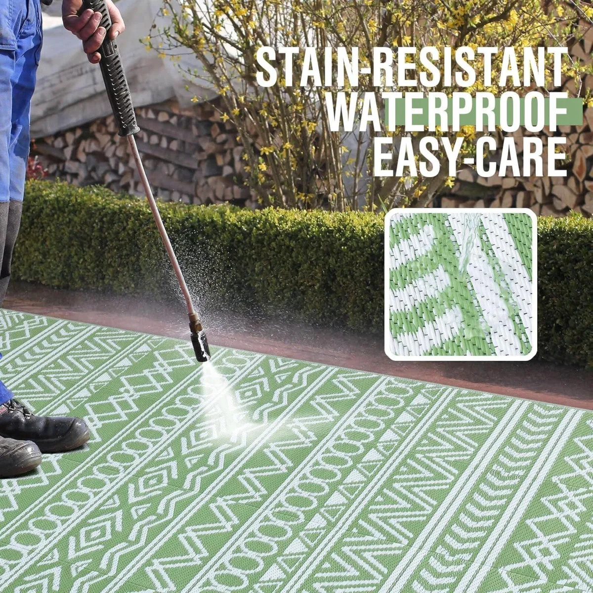 Large Outdoor Rug for Patios Waterproof Anti-slip - Image 2