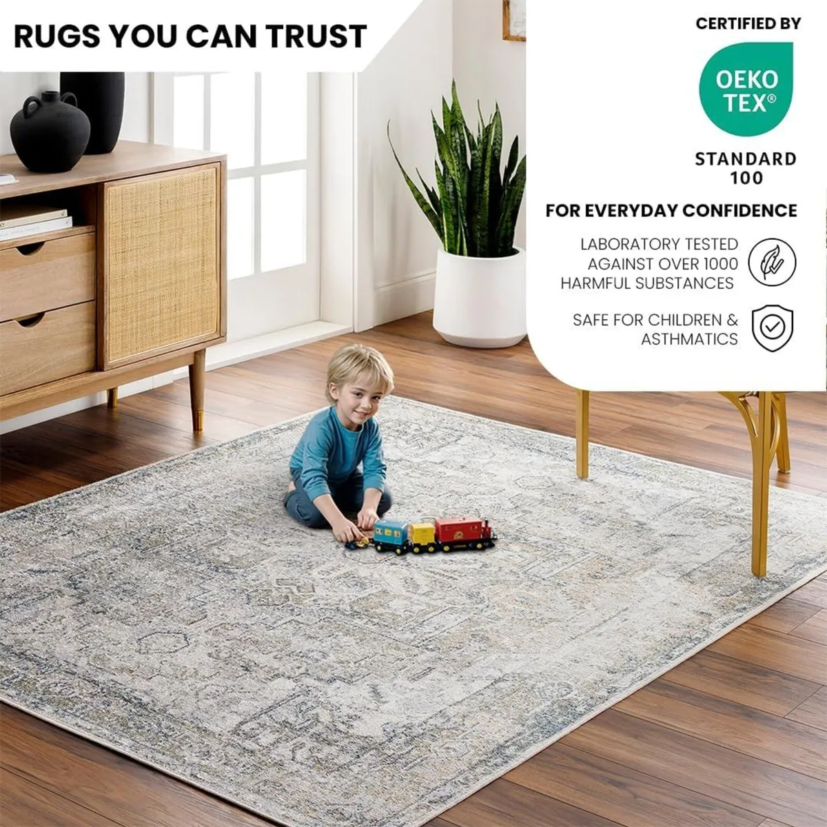 Vivian Lusail Machine Washable Carpet 160x213 cm - Image 3