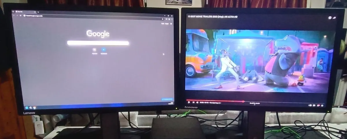 2 x Lenovo 1.5K 24" 1200p Dual LED Monitors - Image 1