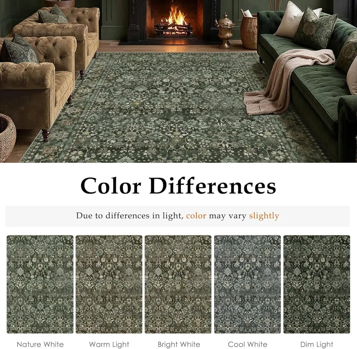 Living Room Rug 200x300 cm Washable Area Rugs for - Image 2