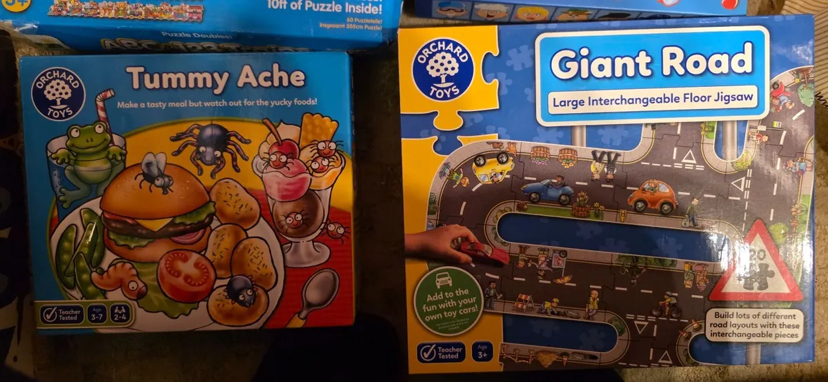 Set of 7 - Games,  Giant Jigsaw puzzles, Blocks - Image 2