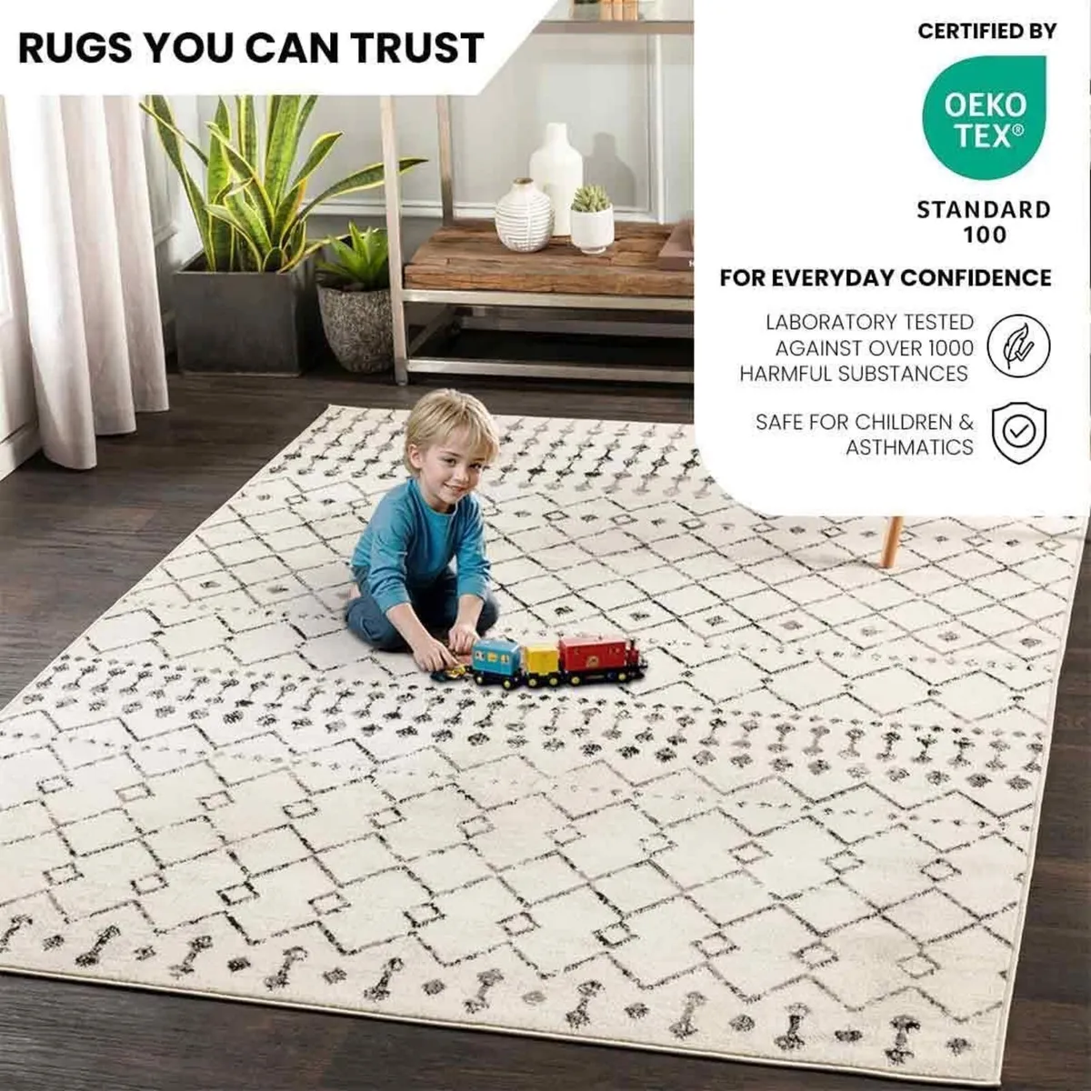 Leonor Abu Dhabi Geometric Rug - Scandi Area Rugs - Image 3