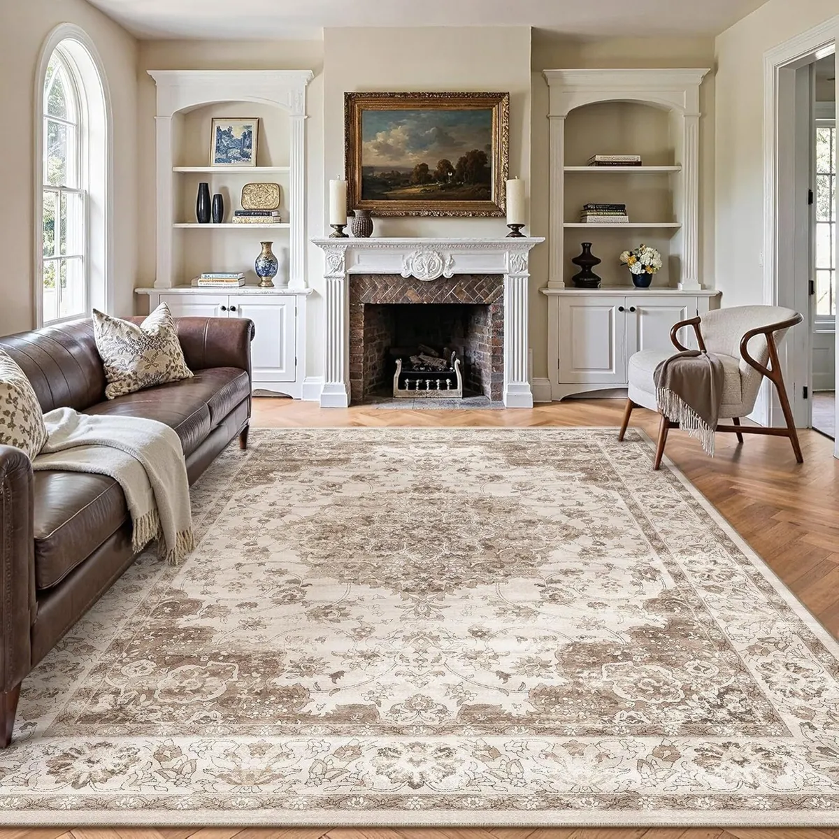 Brown Living Room Area Rug 240x300cm Machine - Image 1