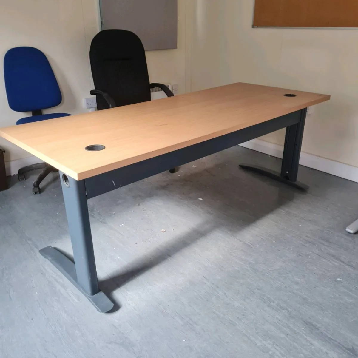 2 metre beech office desk - Image 2